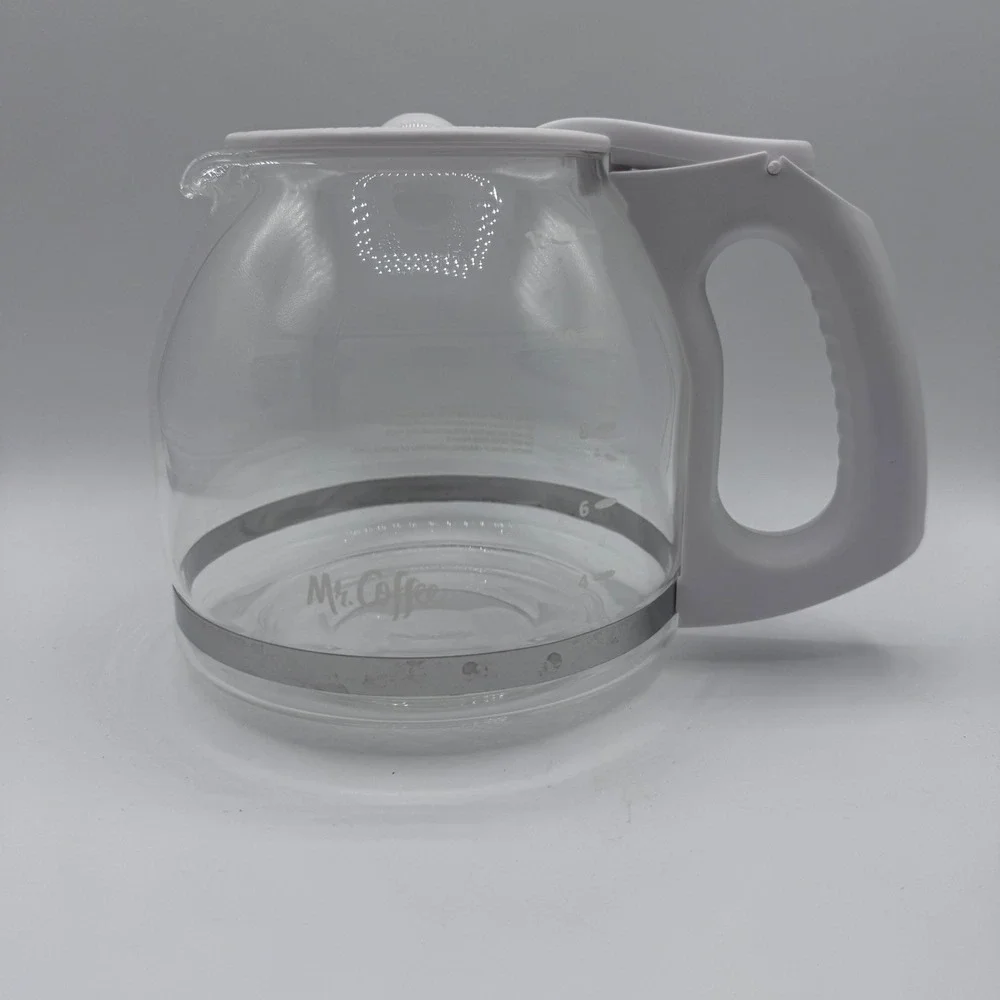 Mr. Coffee 12 Cup Replacement Glass Carafe White Handle Lid Drip Coffee Pot